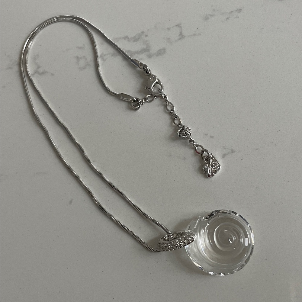 Elegant Swarovski Pendant on Swarovski silver chain.